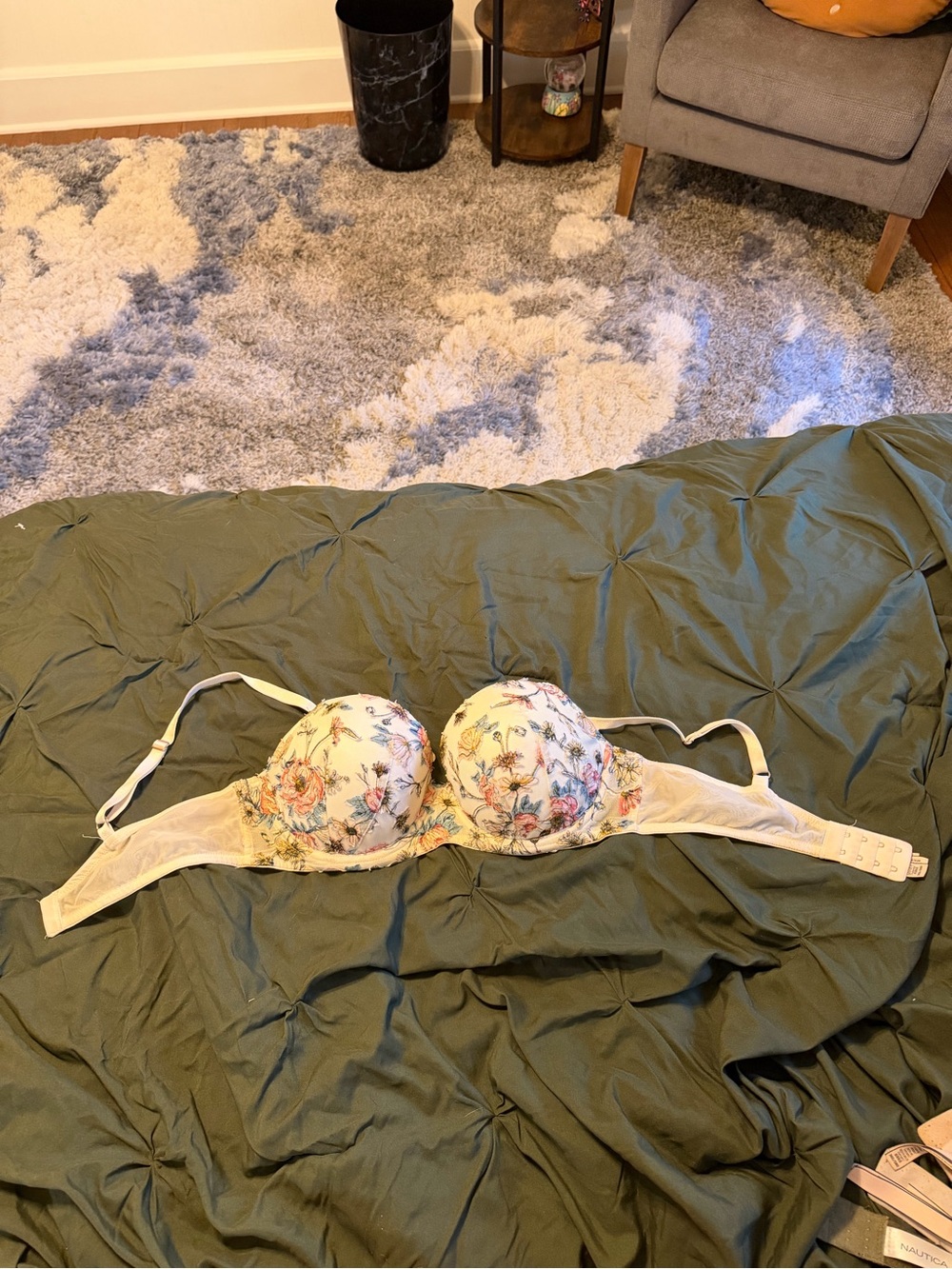 Victoria's Secret White Floral Underwire Push-Up Bra